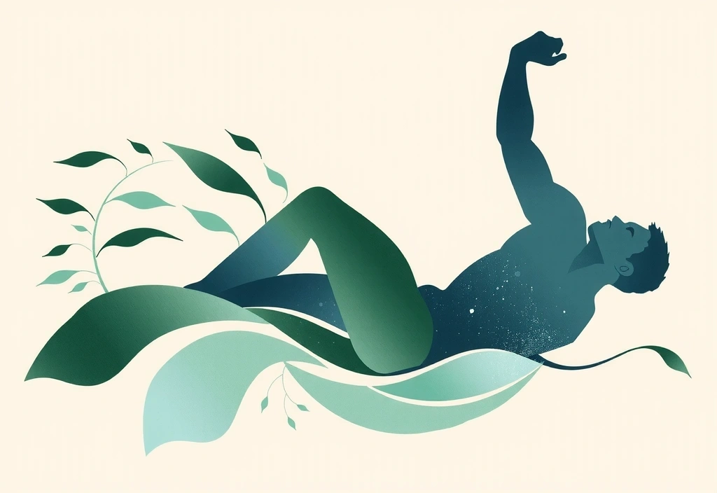 Rappresentazione astratta della vitalità maschile ed energia con elementi naturali.